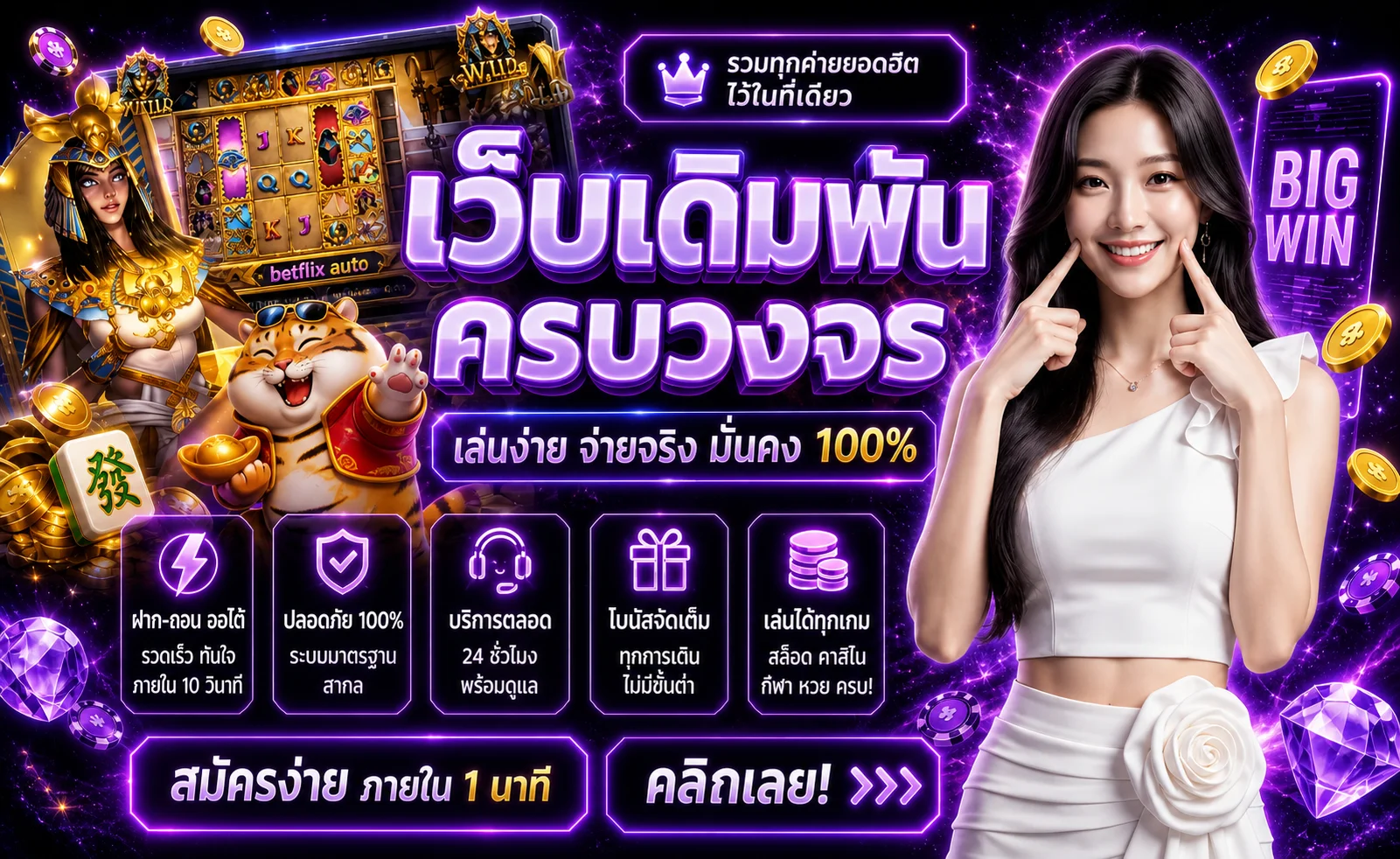เกมสล็อต PG Soft บน betflix auto